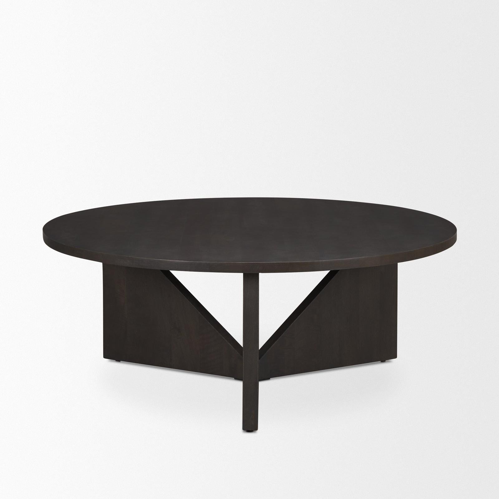 Mercana Tarro Brown Wood w/ Triangle Legs Coffee Table Clearance