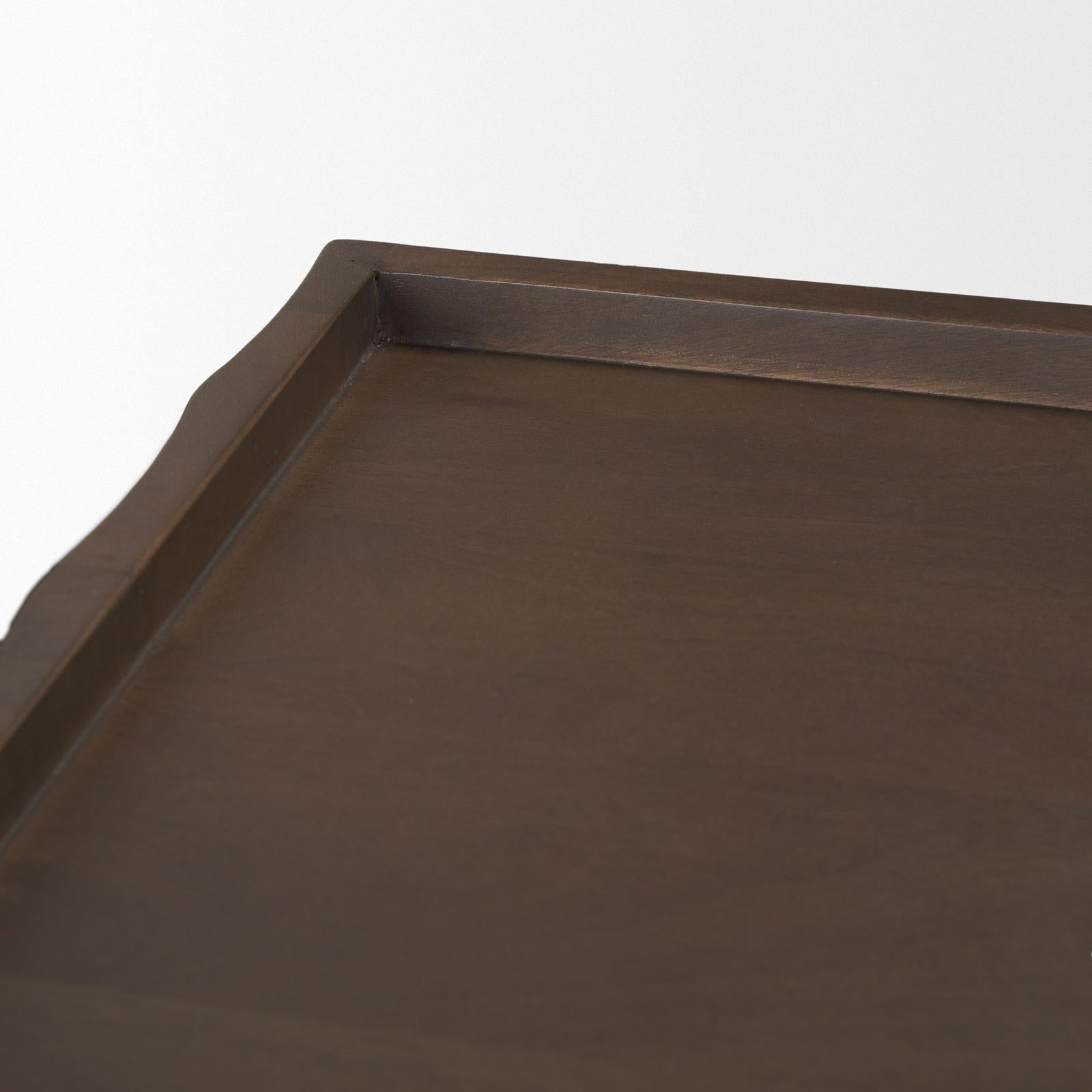 Mercana Swanson Dark Brown Wooden Scalloped Sideboard