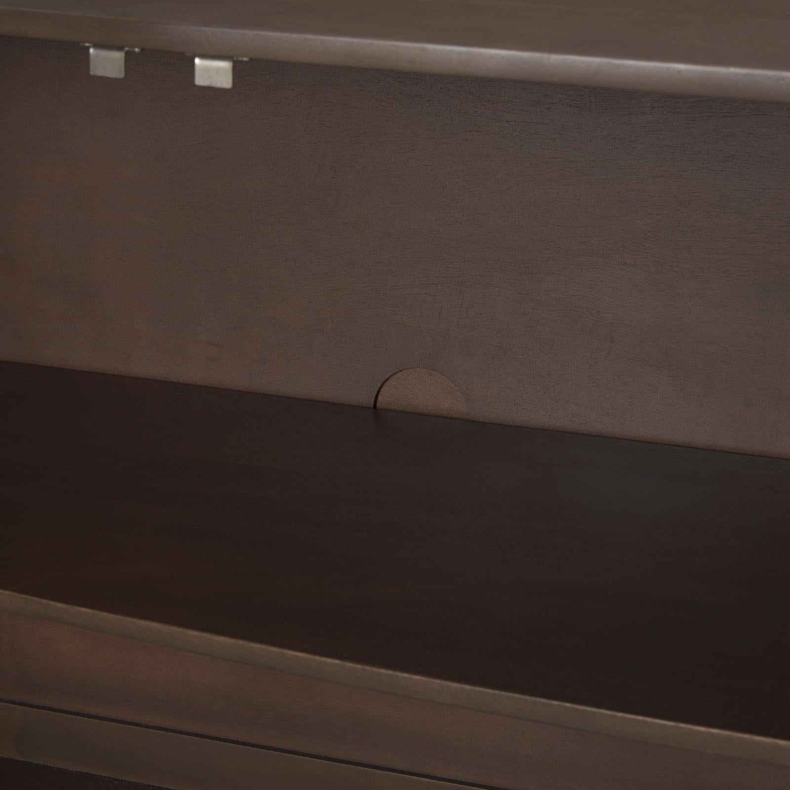 Mercana Swanson Dark Brown Wooden Scalloped Sideboard