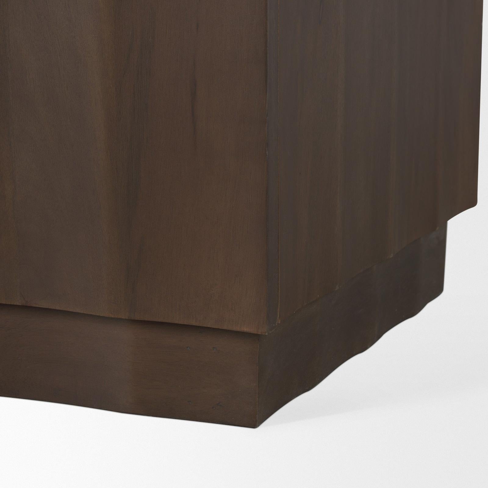 Mercana Swanson Dark Brown Wooden Scalloped Sideboard