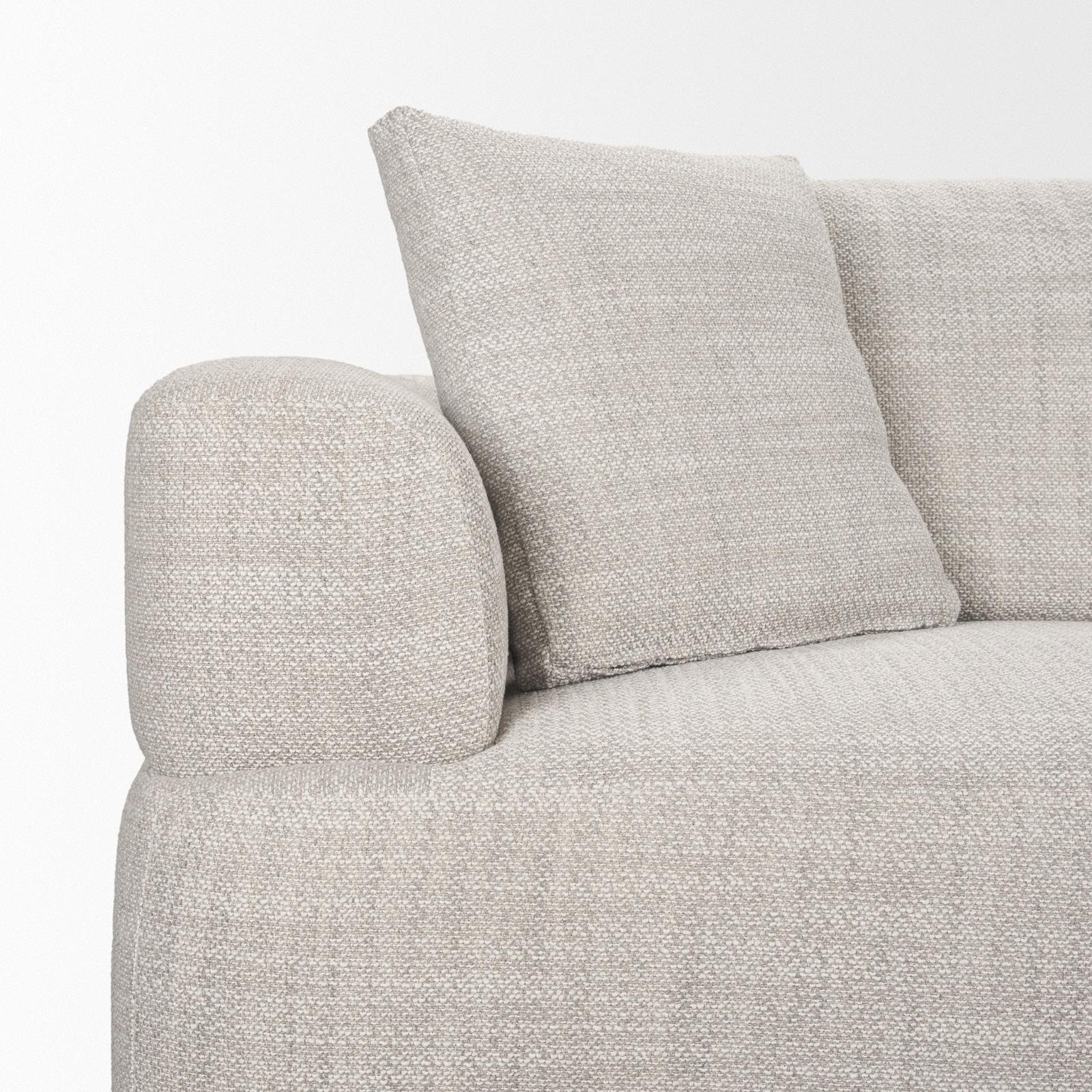 Mercana Warner Left Arm 3 Seater Gray Performance Fabric w/ Ash Wood Sofa