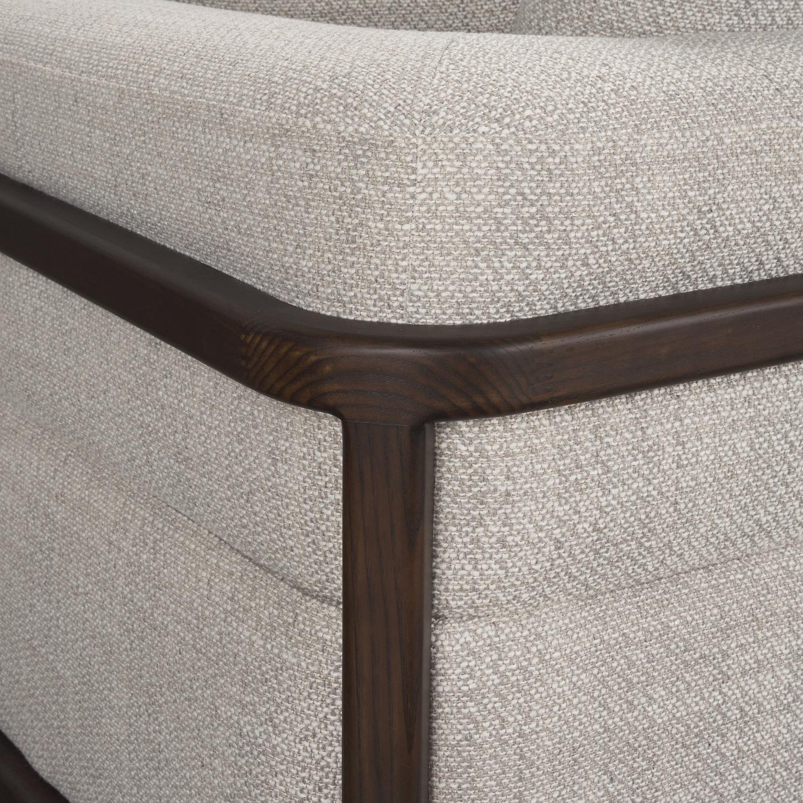 Mercana Warner Left Arm 3 Seater Gray Performance Fabric w/ Ash Wood Sofa