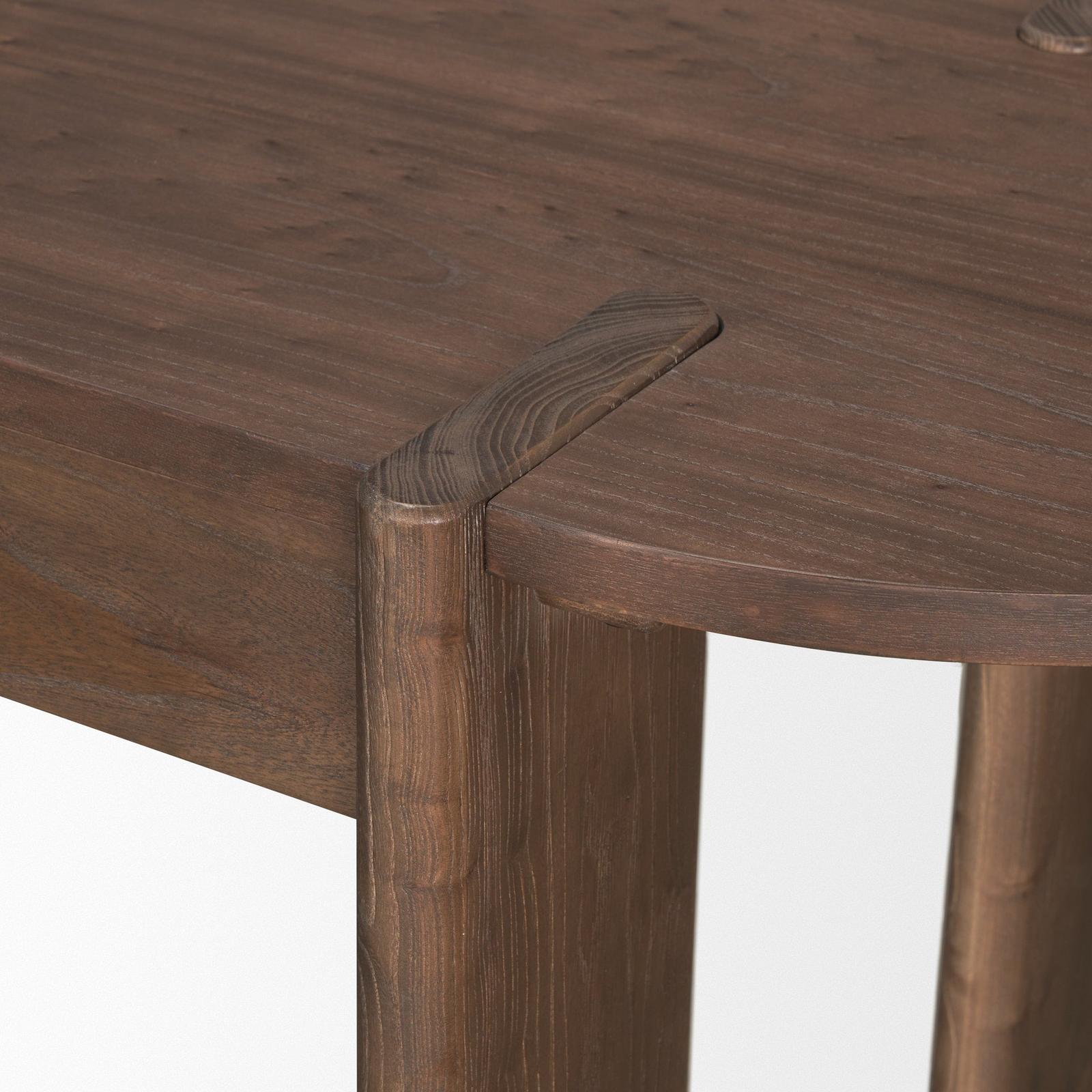Mercana Sohan Dark Brown Elm Wood Oblong Desk