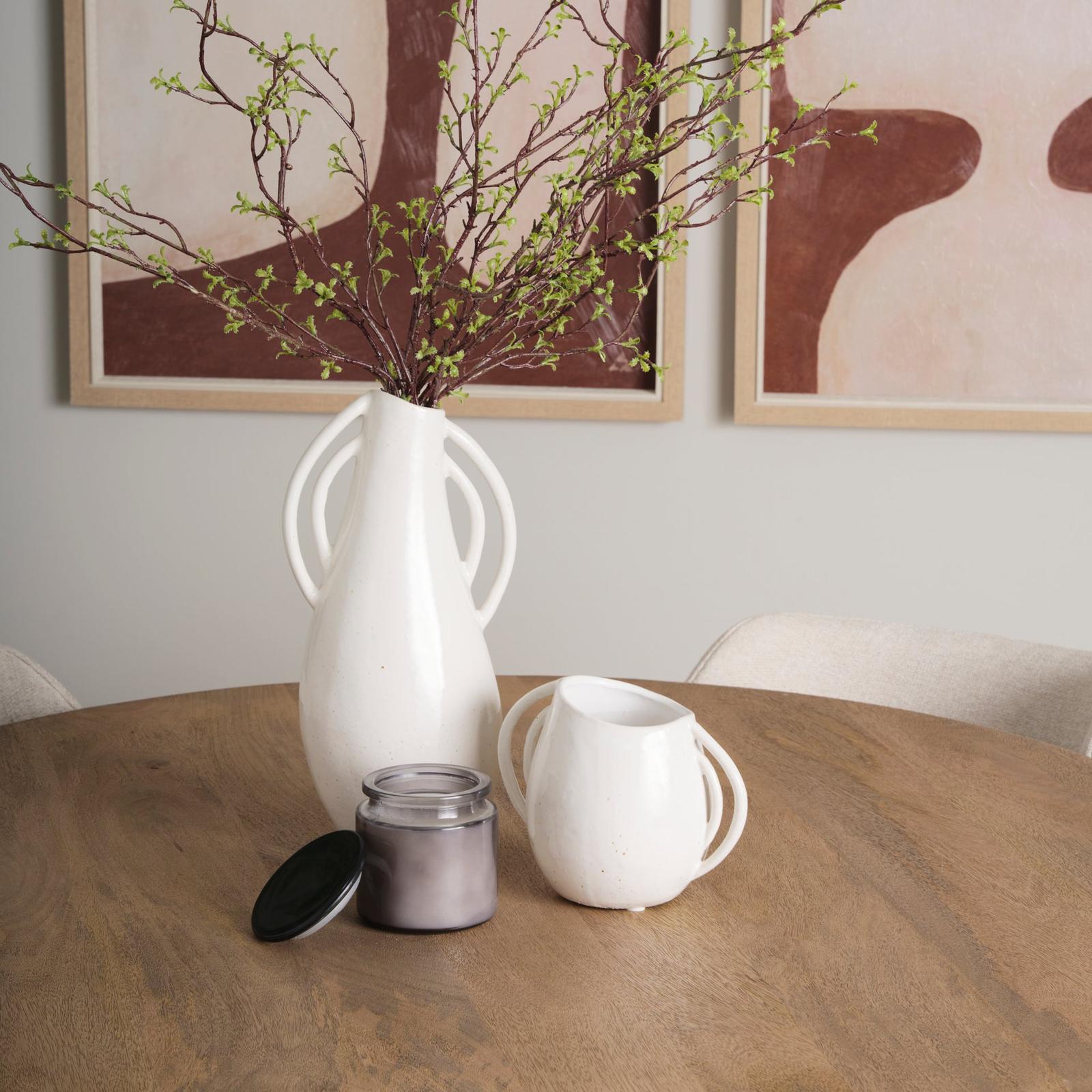 Mercana Urvi Off White Speckled Asymmetrical Ceramic Vase