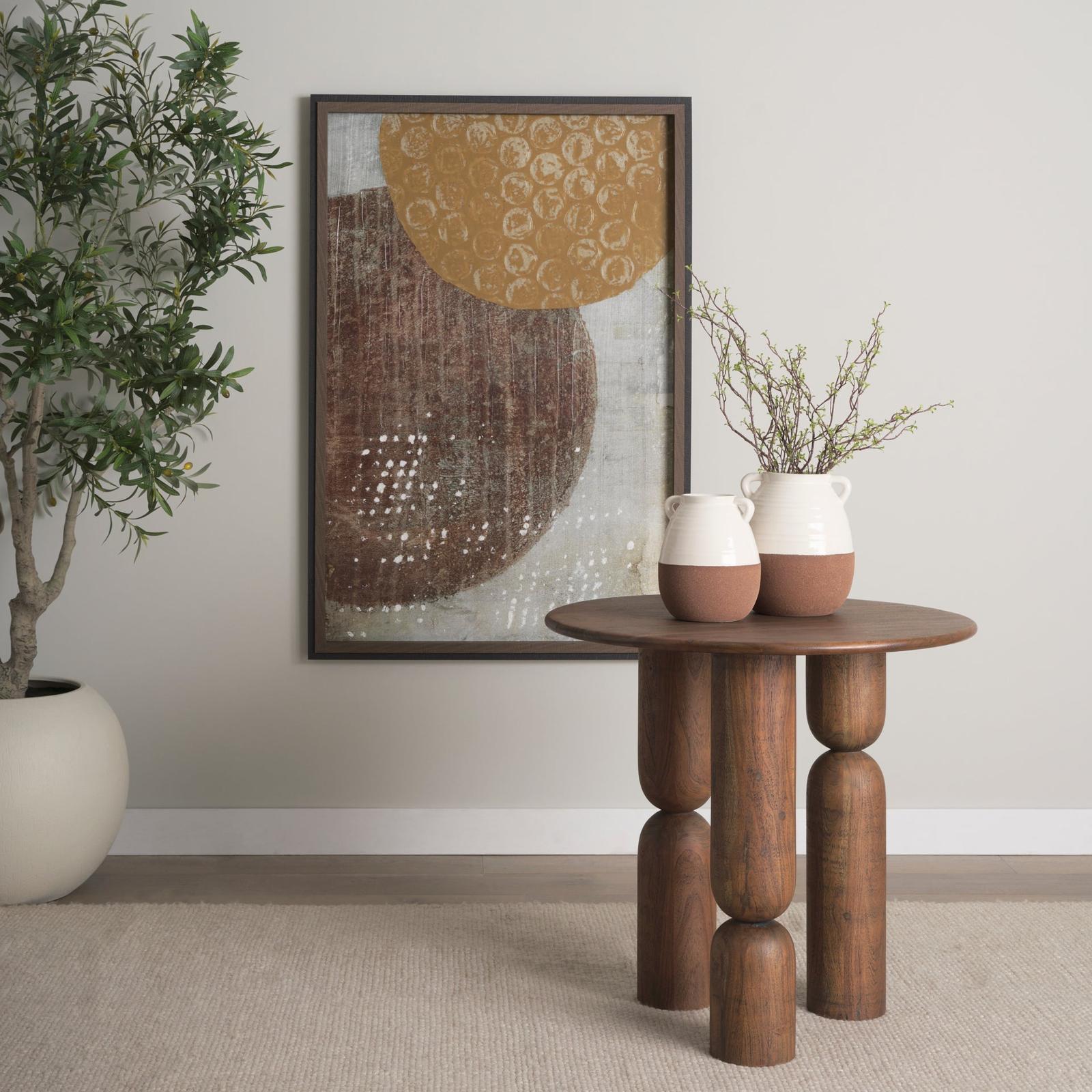 Mercana Tryna Beige w/ Matte Brown Ceramic Vase