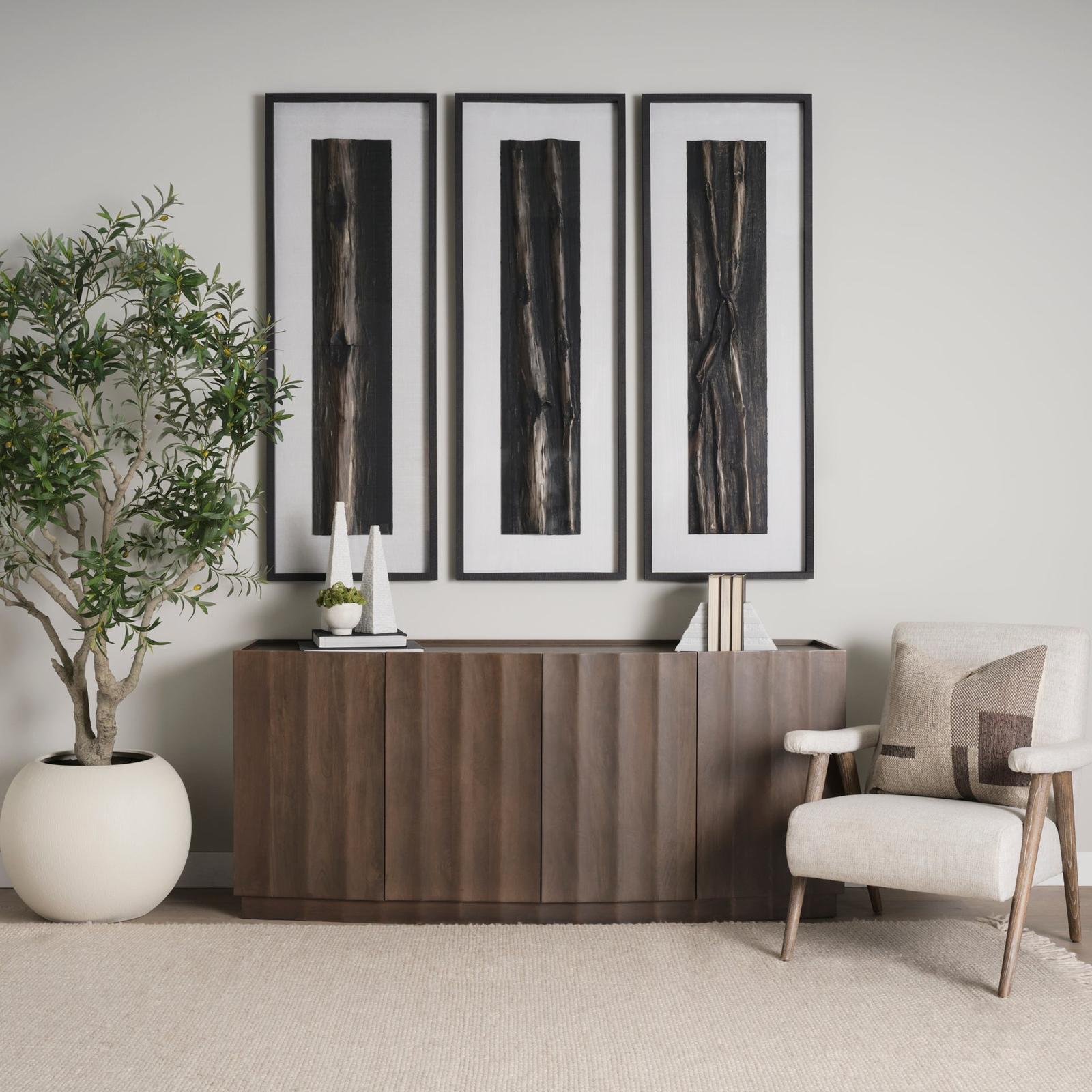 Mercana Swanson Dark Brown Wooden Scalloped Sideboard