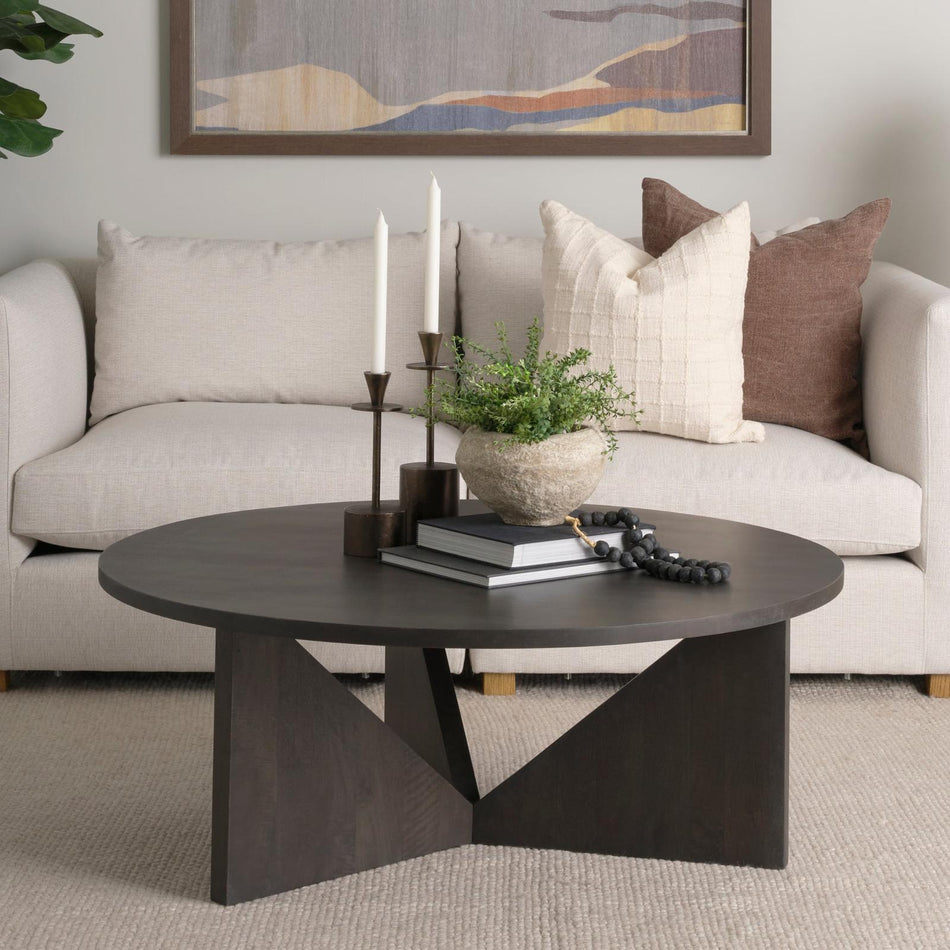 Mercana Tarro Brown Wood w/ Triangle Legs Coffee Table Clearance