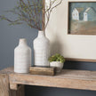 Mercana Tisha White W/ Terracotta Distressing Metal Vase