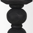 Mercana Wanda Matte Black Wood Pillar Candle Holders - Set of 2 Clearance