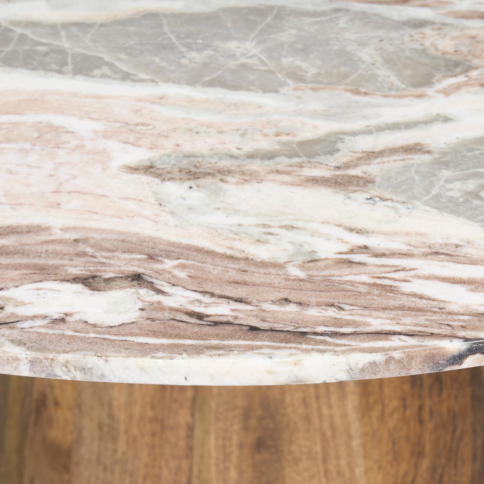 Mercana Allyson Pink Marble Top Dining Table