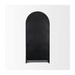 Mercana Gehry Dark Brown Metal Brown Wood and Glass Door Display Cabinet