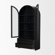Mercana Gehry Dark Brown Metal Brown Wood and Glass Door Display Cabinet