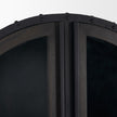 Mercana Gehry Dark Brown Metal Brown Wood and Glass Door Display Cabinet