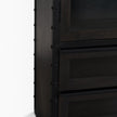 Mercana Gehry Dark Brown Metal Brown Wood and Glass Door Display Cabinet