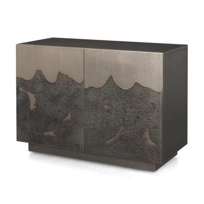 Mercana Roxdale Acid Washed Iron Metal Accent Cabinet