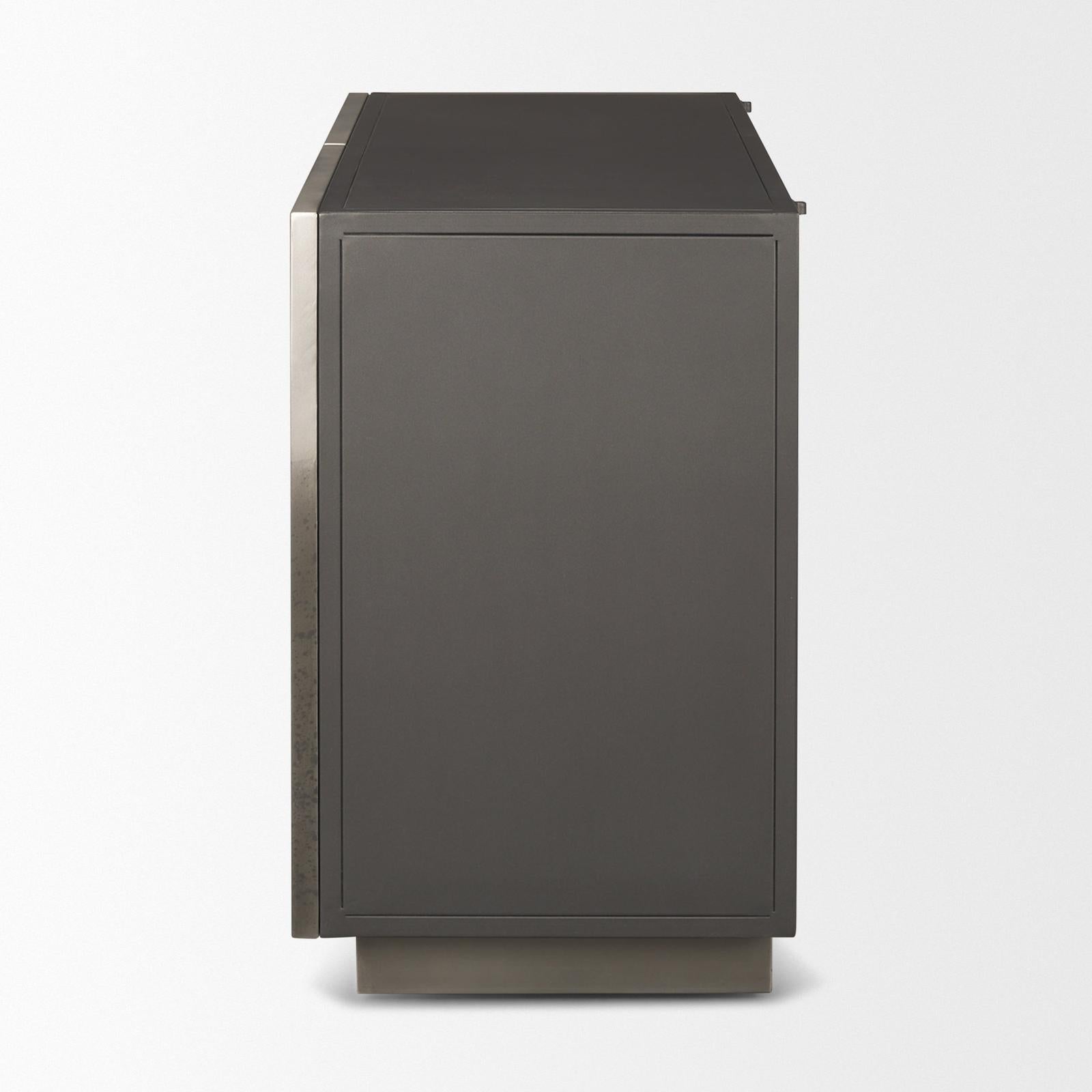 Mercana Roxdale Acid Washed Iron Metal Accent Cabinet