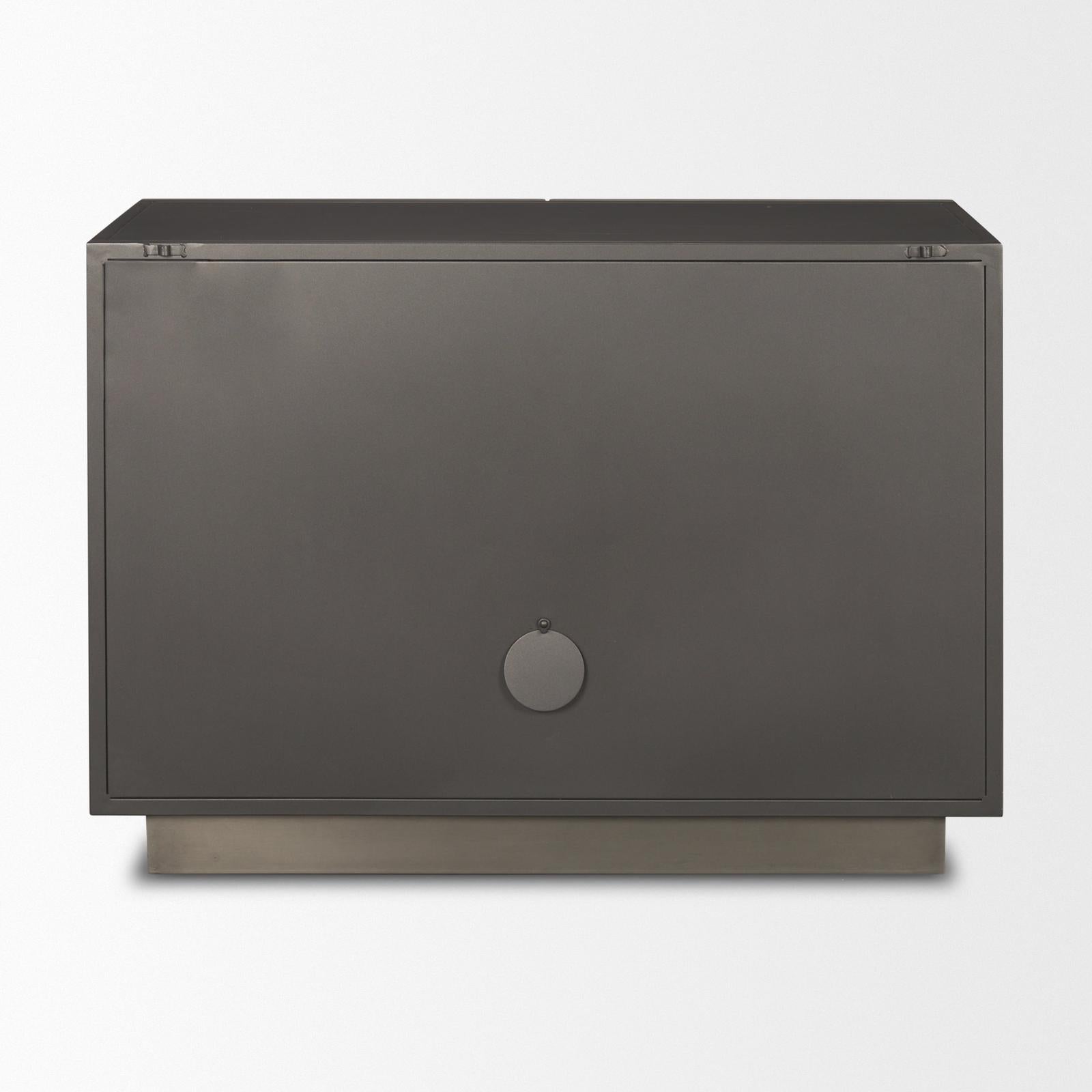 Mercana Roxdale Acid Washed Iron Metal Accent Cabinet