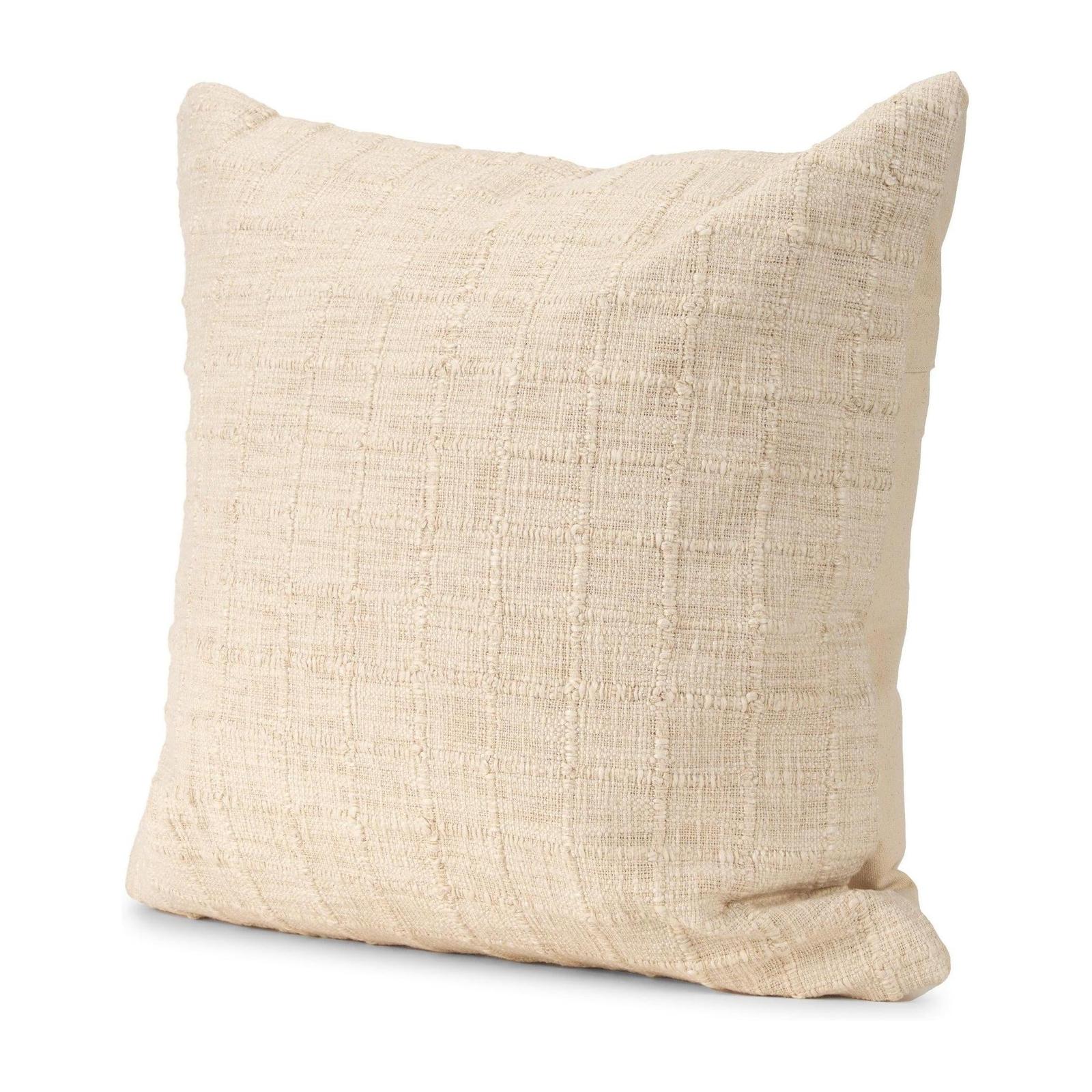 Mercana Jacory Cream Checker Textured Decorative Pillow Cover