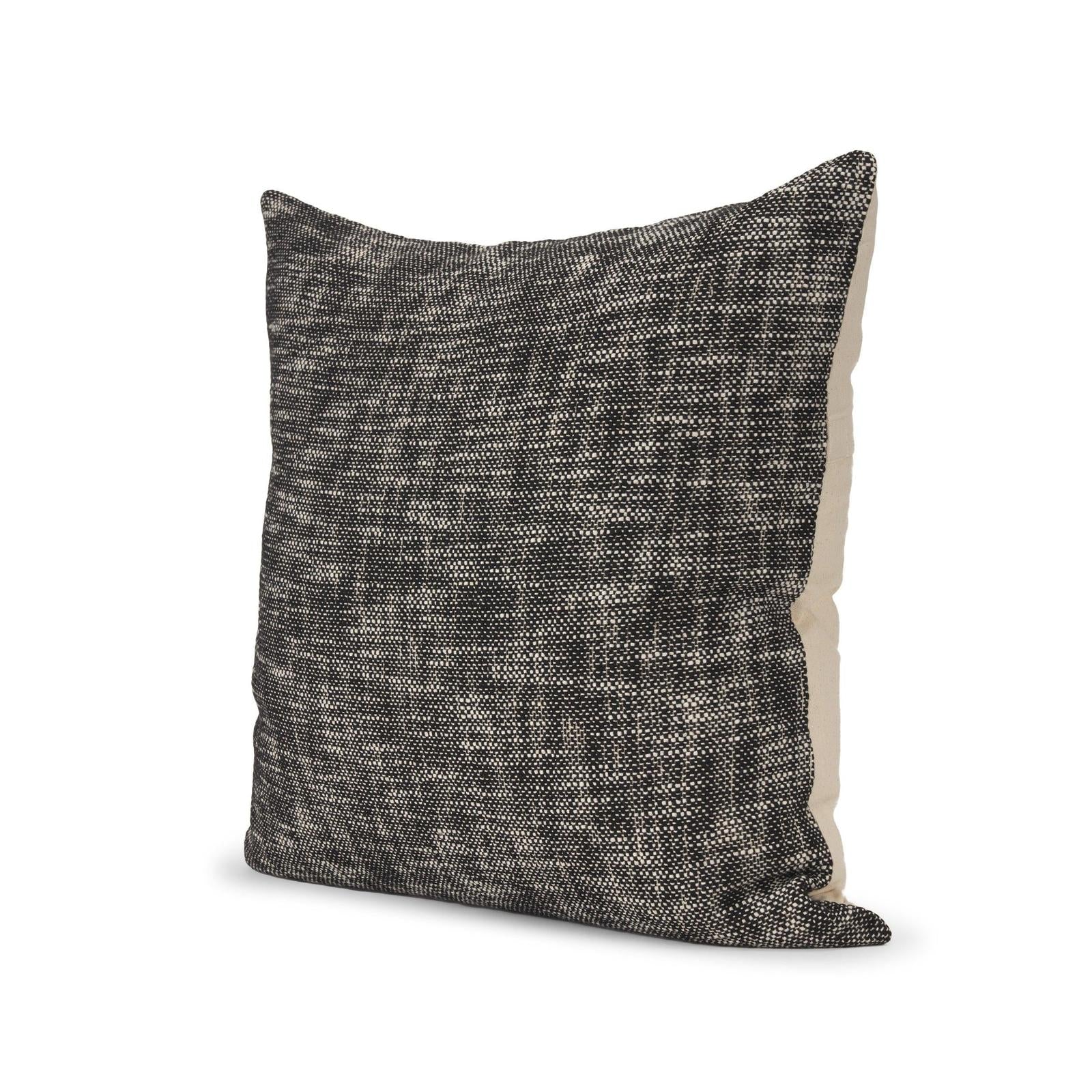 Mercana Jalia Cream and Black Cotton Decorative Lumbar Cover