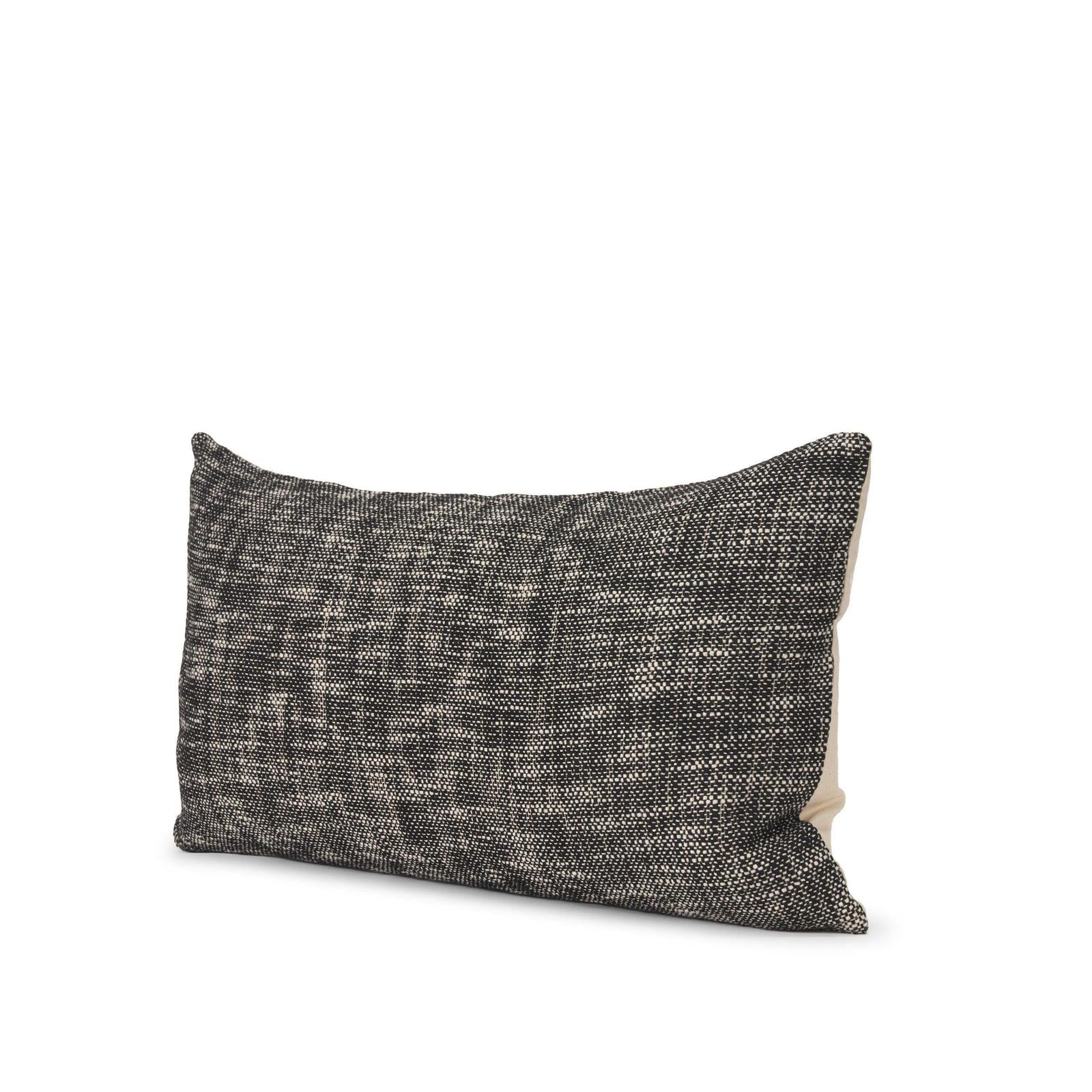 Mercana Jalia Cream and Black Cotton Decorative Lumbar Cover