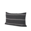 Mercana Jayme Gray and White Striped Cotton Decorative Lumbar Pillow Cover