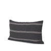 Mercana Jayme Gray and White Striped Cotton Decorative Lumbar Pillow Cover