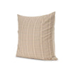 Mercana Jensen Beige and Gray Plaid Cotton-Linen Decorative Square Pillow Cover