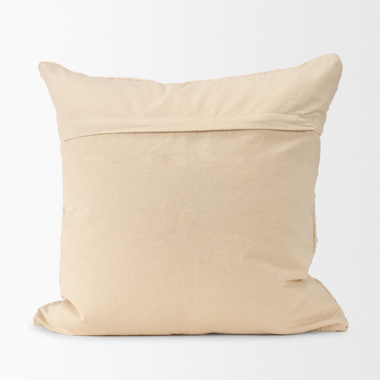 Mercana Jacory Cream Checker Textured Decorative Pillow Cover