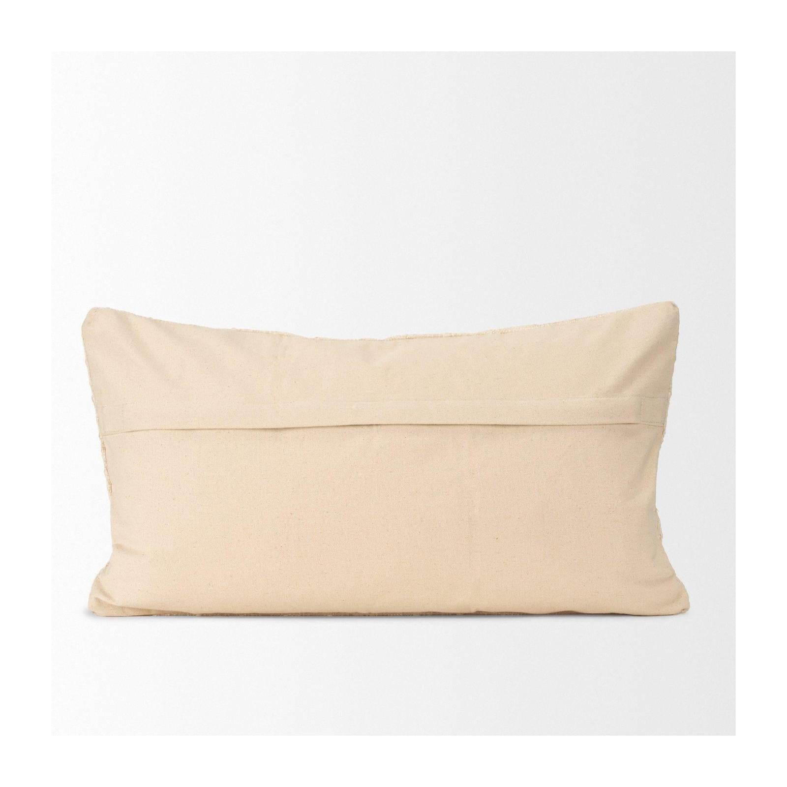 Mercana Jacory Cream Checker Textured Decorative Pillow Cover