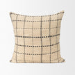 Mercana Jaela Beige and Black Striped Checkered Decorative Pillow Cover