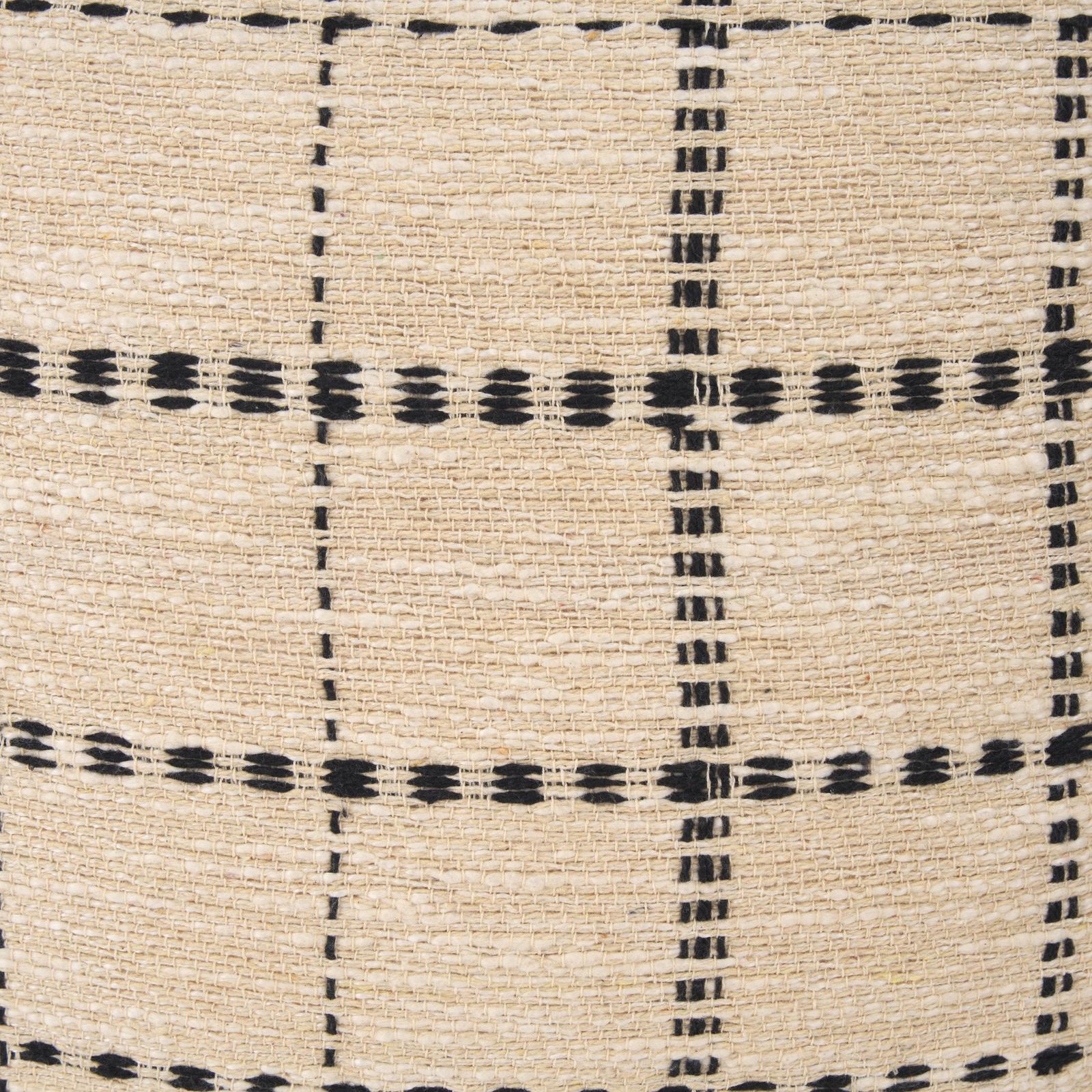 Mercana Jaela Beige and Black Striped Checkered Decorative Pillow Cover