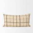 Mercana Jaela Beige and Black Striped Checkered Decorative Pillow Cover