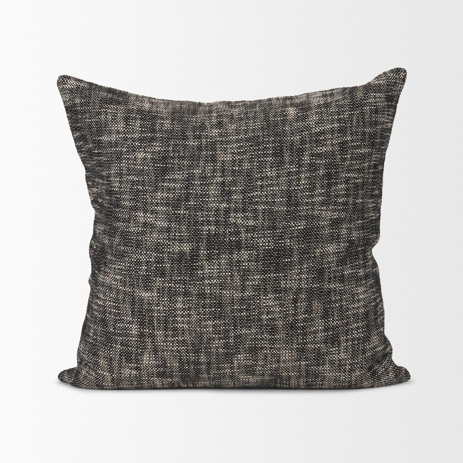 Mercana Jalia Cream and Black Cotton Decorative Lumbar Cover