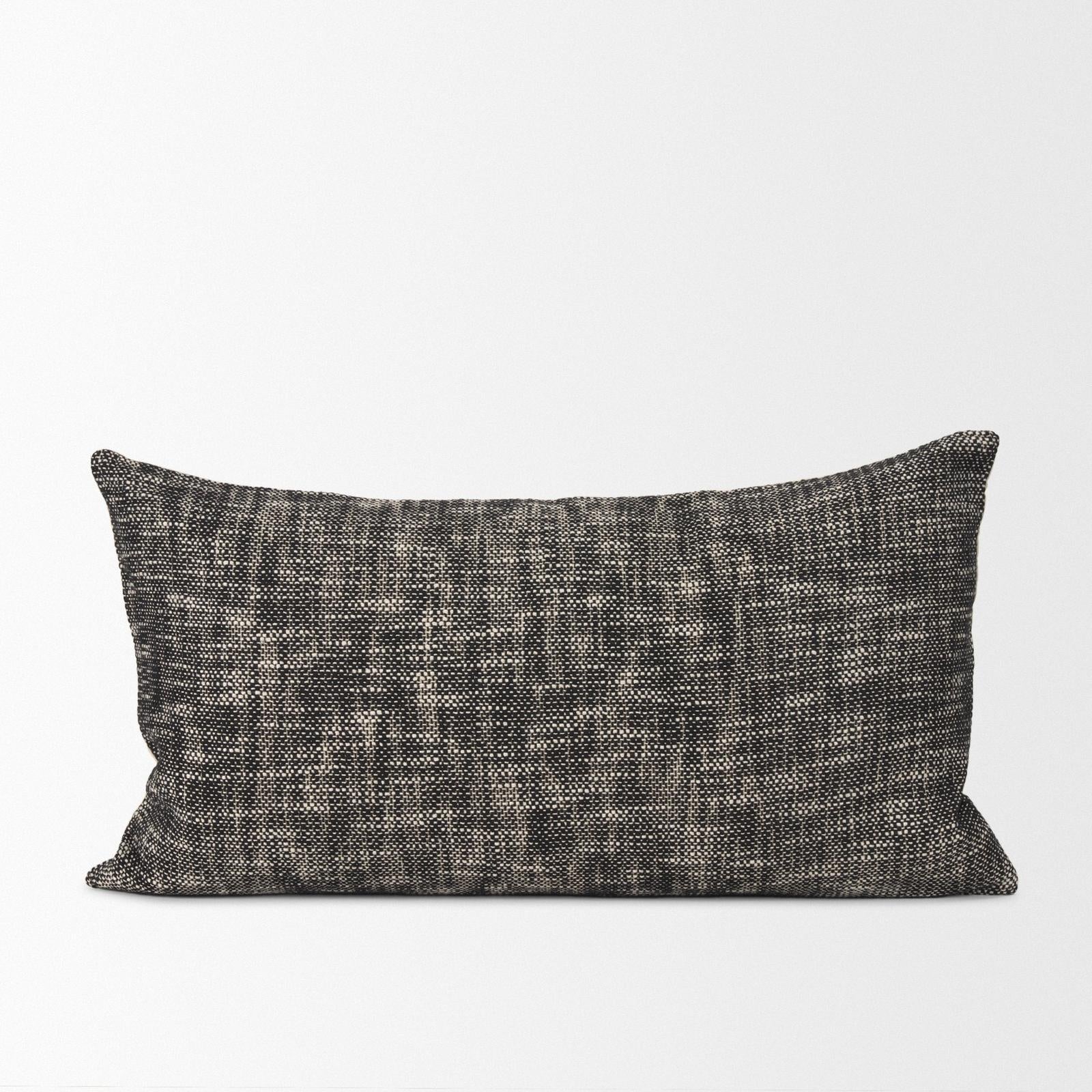 Mercana Jalia Cream and Black Cotton Decorative Lumbar Cover
