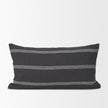 Mercana Jayme Gray and White Striped Cotton Decorative Lumbar Pillow Cover