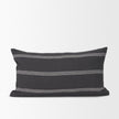 Mercana Jayme Gray and White Striped Cotton Decorative Lumbar Pillow Cover