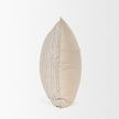 Mercana Jaxon Beige and Black Striped Cotton-Linen Decorative Square Pillow Cover