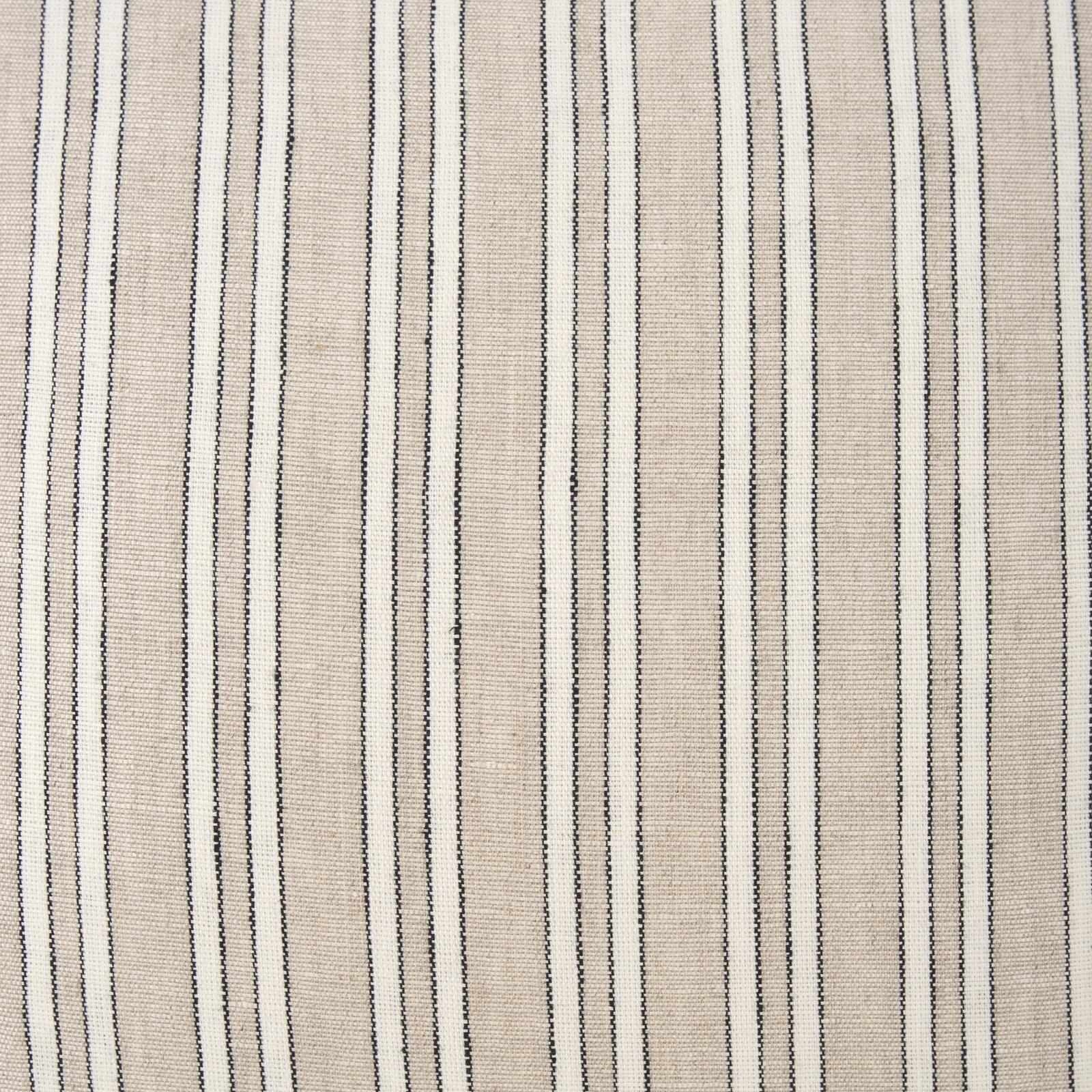 Mercana Jaxon Beige and Black Striped Cotton-Linen Decorative Square Pillow Cover