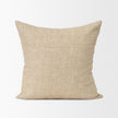 Mercana Jeren Beige Checker Textured Cotton-Linen Decorative Square Pillow Cover