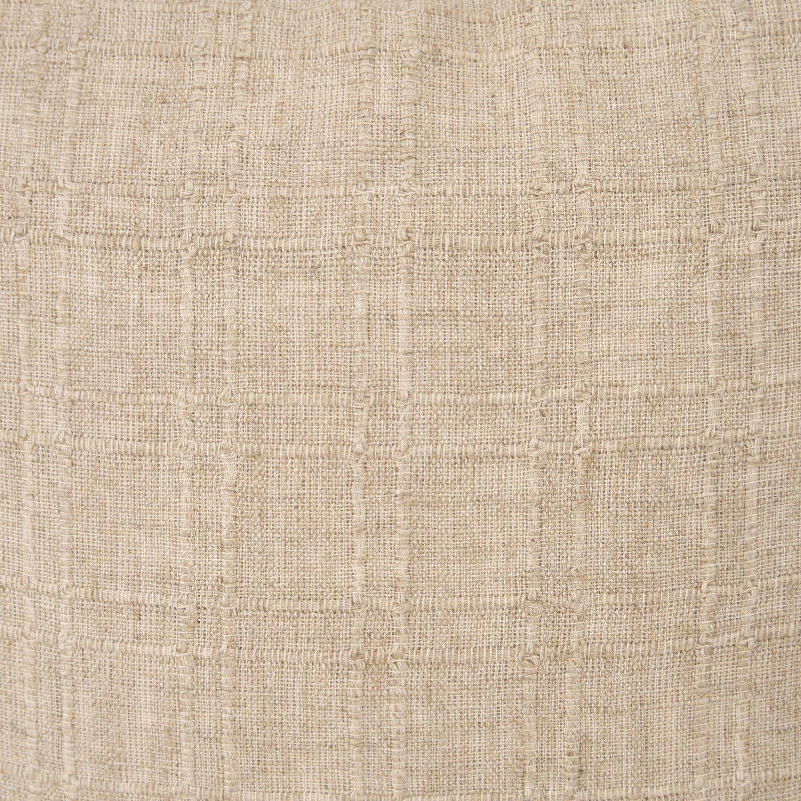 Mercana Jeren Beige Checker Textured Cotton-Linen Decorative Square Pillow Cover