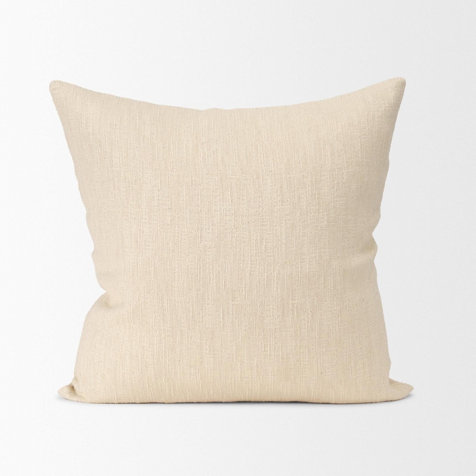 Mercana Jenner Cream Cotton-Linen Blend Decorative Square Pillow Cover