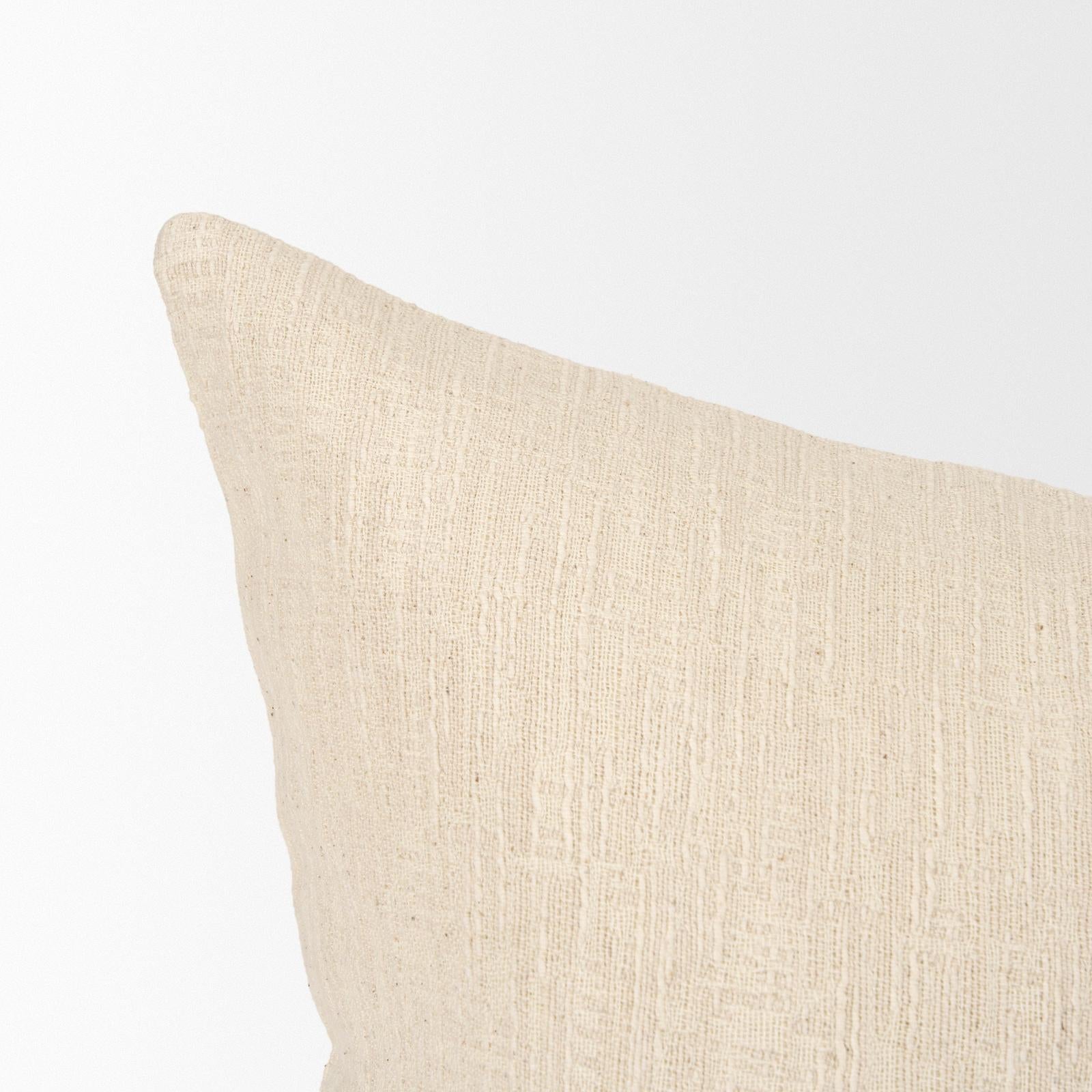 Mercana Jenner Cream Cotton-Linen Blend Decorative Square Pillow Cover