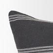 Mercana Jayme Gray and White Striped Cotton Decorative Lumbar Pillow Cover