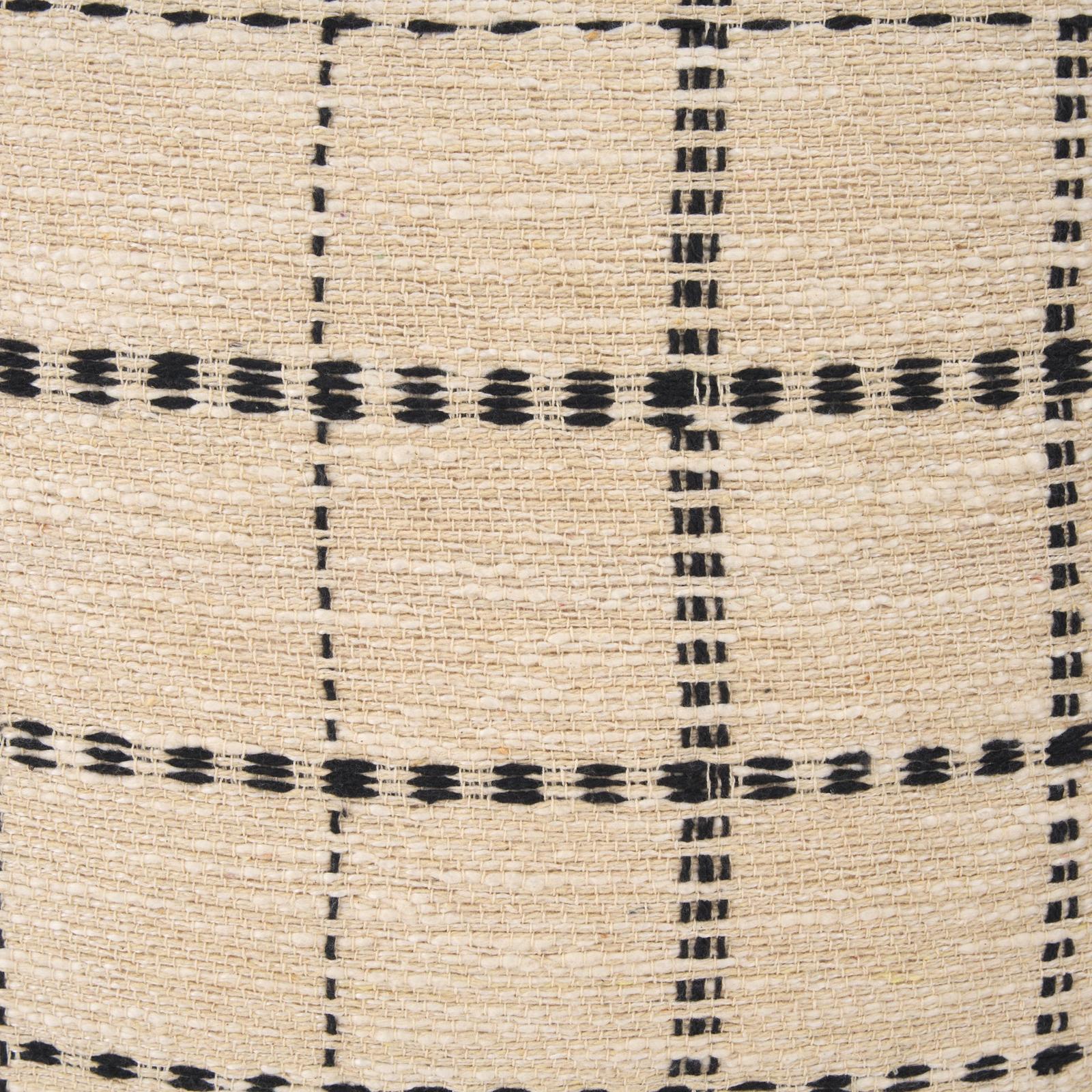 Mercana Jaela Beige and Black Striped Checkered Decorative Pillow Cover