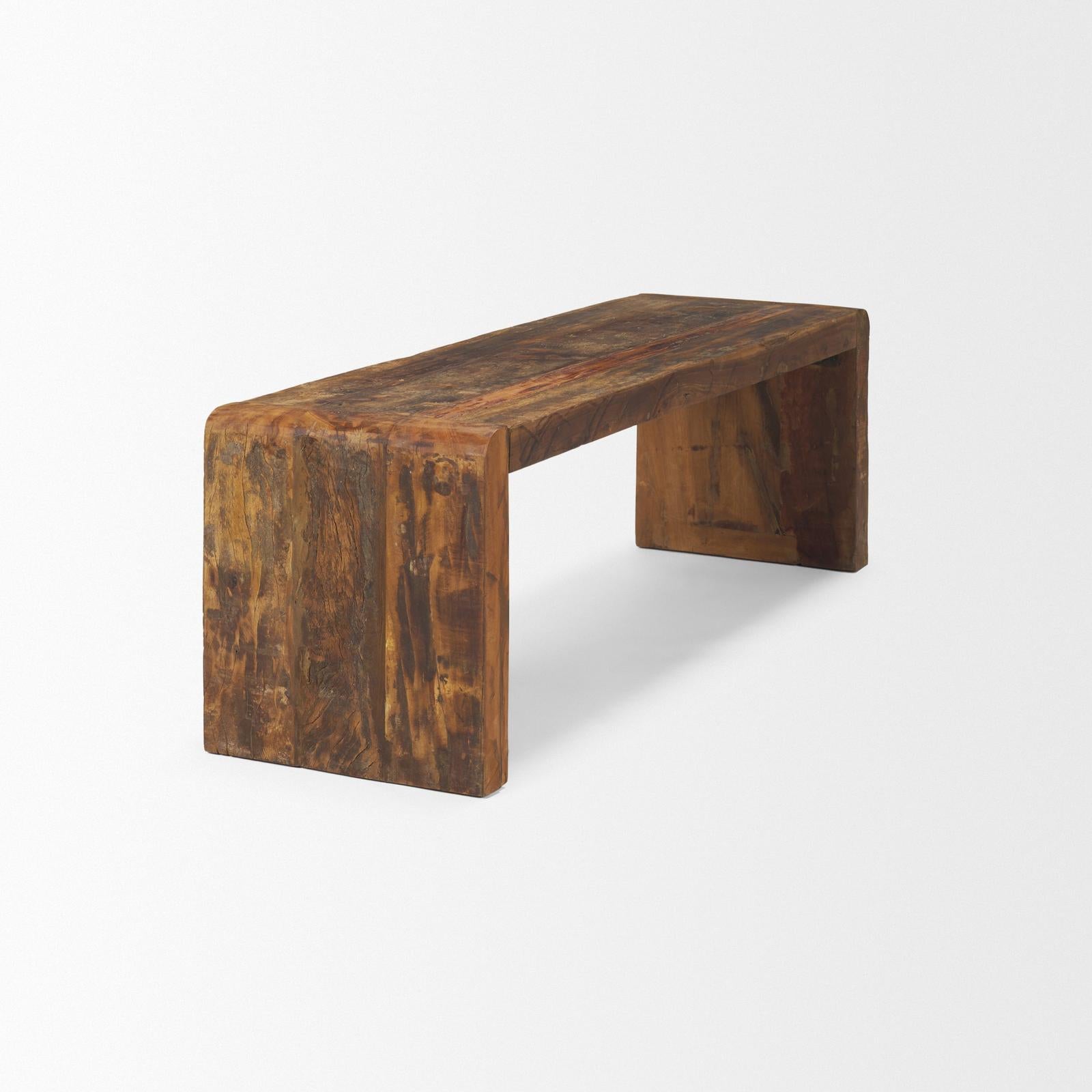 Mercana Estelle Rustic Brown Reclaimed Wood Bench TOP