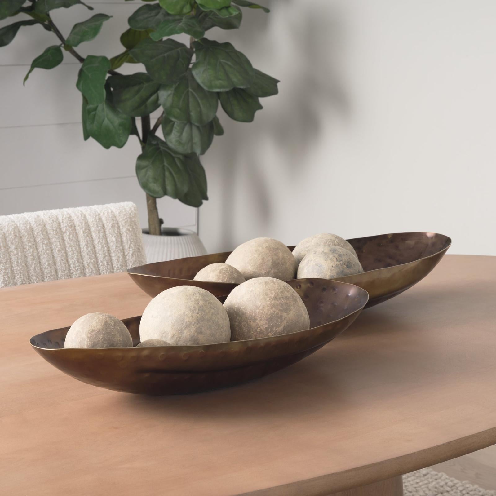 Mercana Karmen Gold Hammered Oversized Bowls- Set of 2 Clearance