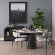 Mercana Casey Matte Black Metal w/ Gray Fabric Dining Chair Clearance