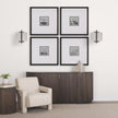Mercana Smithe Black Toned Metal Cream Lampshade Wall Sconce Clearance