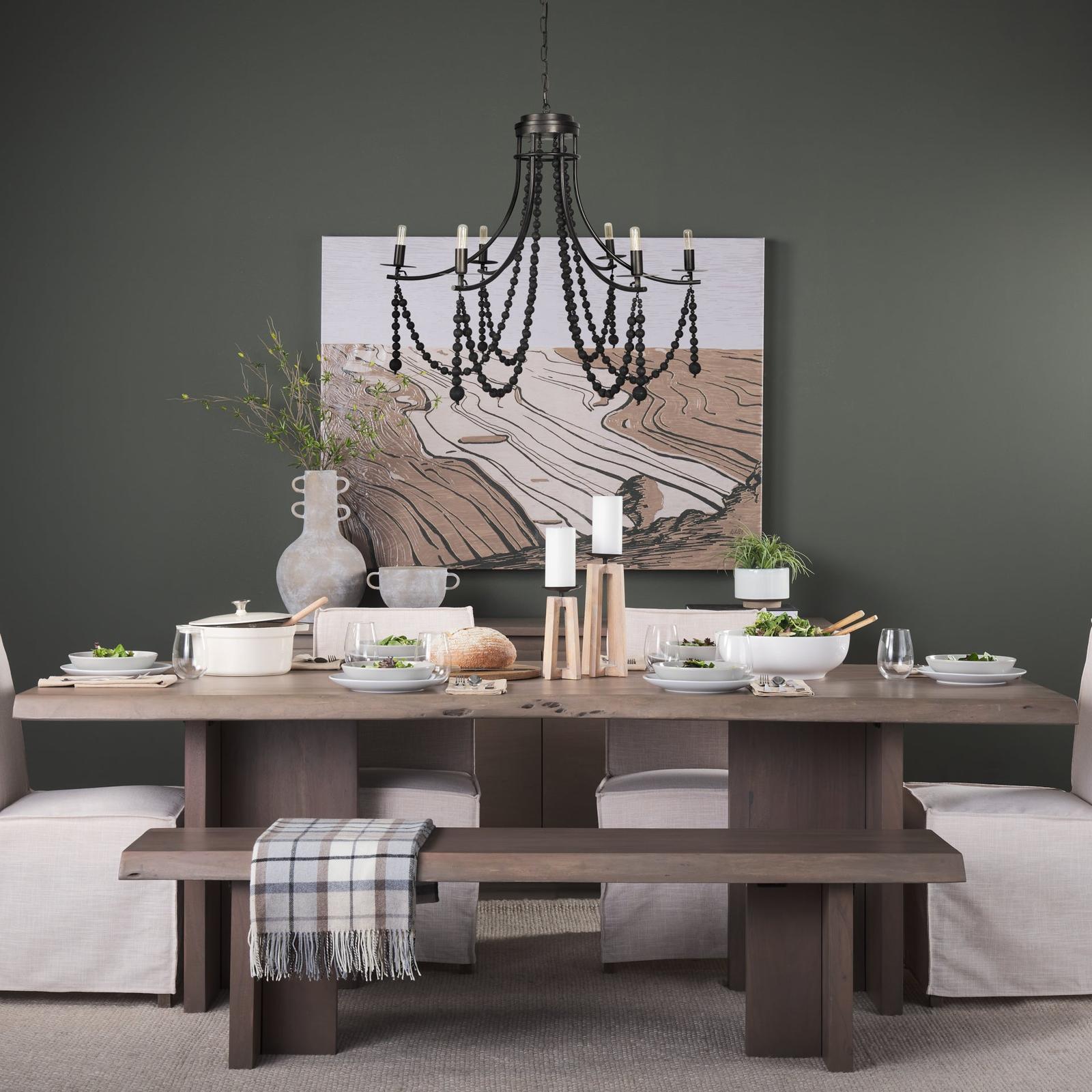 Mercana Selma Wood Bead and Metal Chandelier Clearance