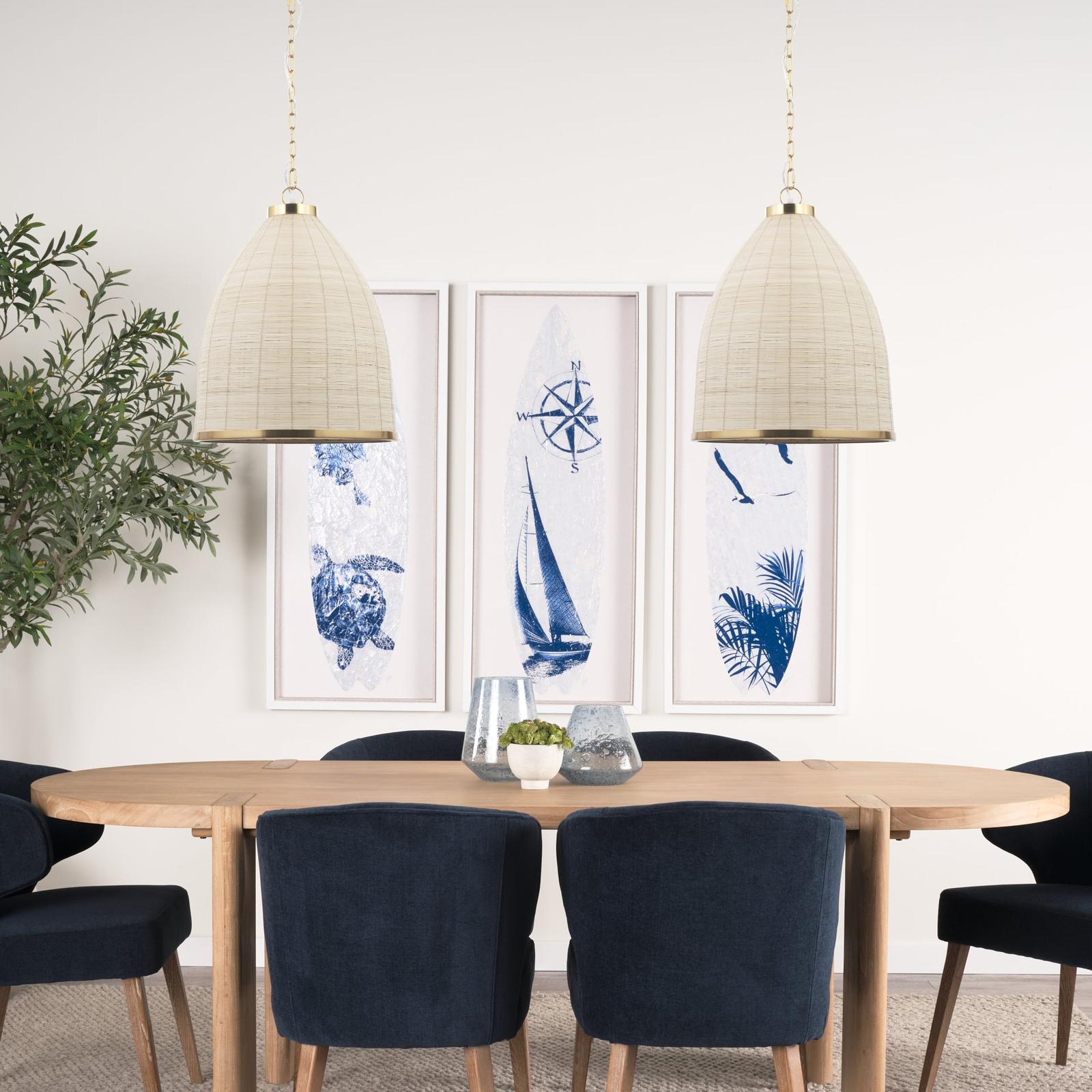 Mercana Saliha Cane w/ Brass Metal Pendant Light